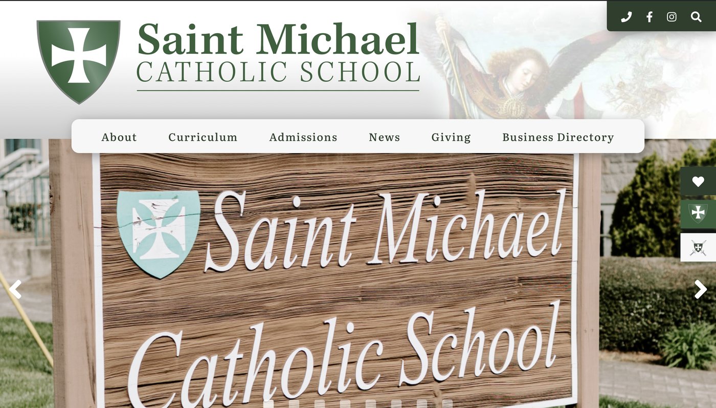 Saint Michael Catholic School website homepage